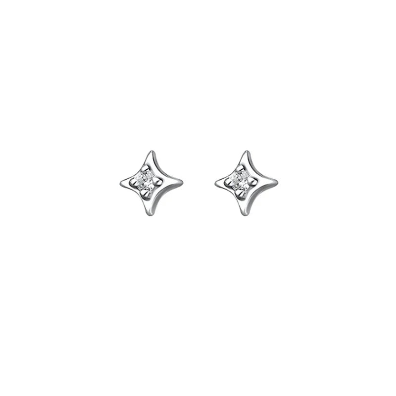 Softpig real 925 prata esterlina zircão 4mm estrela minúsculos brincos para mulheres jóias finas minimalista orelha buraco cuidados acessórios