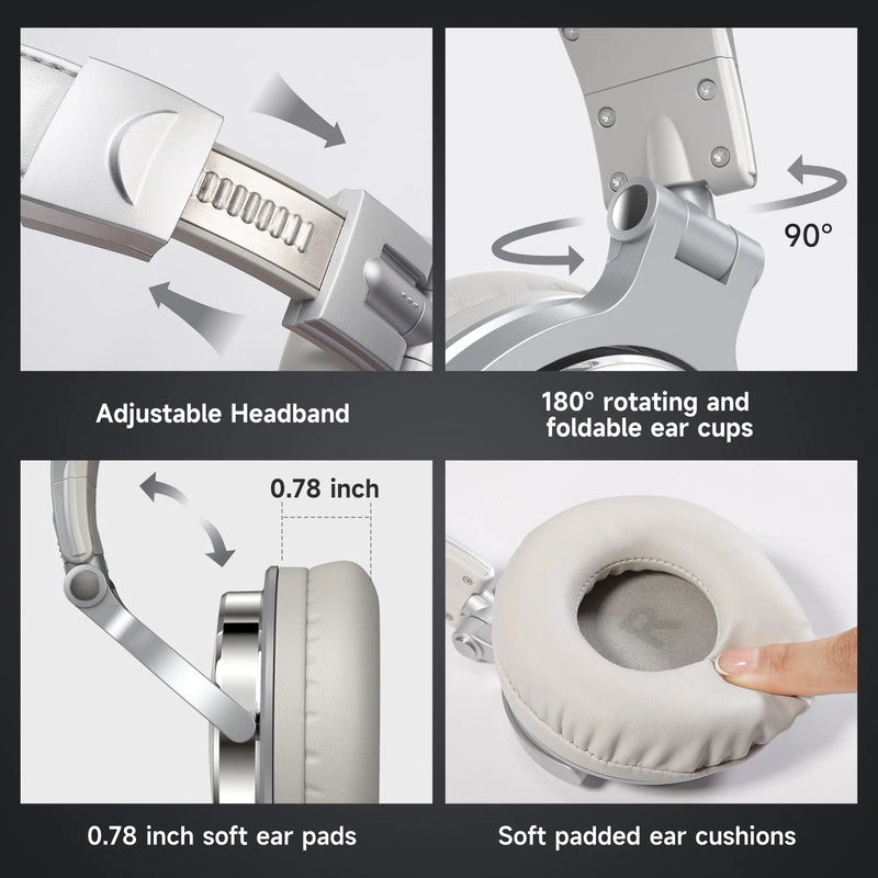 Oneodio Pro 10 Wired Headphones Over Ear Hi-Res Audio Wired Headset With Microphone Studio DJ Stereo Headphones 3.5mm/6.35mm