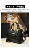 2023 New Luxury Crocodile Bag for Women Casual Tote High Quality Patent Leather Shoulder Purses Elegant Dinner Noble Purse Black