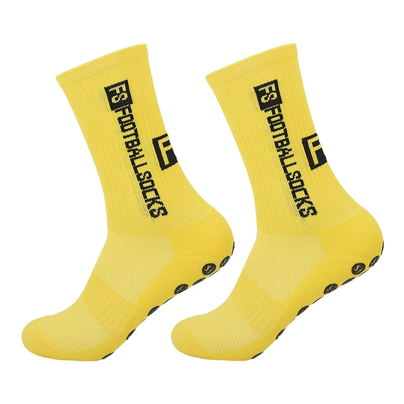2025 New Anti-Slip Tape Design Football Socks Mid-Calf Non-Slip Soccer Sport Cycling Sports Men's Women Sock Grip Yoga 1 Pair