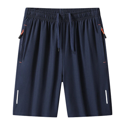 Summer Running Sports Shorts Men Breathable Beach Shorts Ice Silk Comfortable Elastic Waist Fitness Basketball Short Sportswear