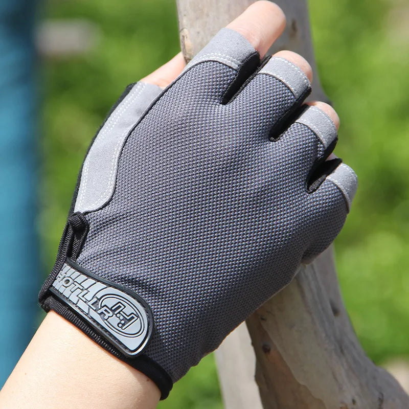 Men Women Gym Gloves Weightlifting Fitness Training Non Slip Palm Protector Breathable Fingerless Bike Bicycle Cycling Gloves