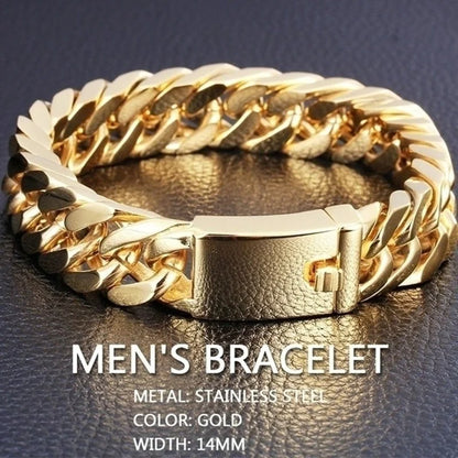 Pulsera de cadena cubana negra de moda, pulsera de acero inoxidable, pulseras de hip hop para hombres, joyería para fiestas, regalos de aniversario, venta al por mayor