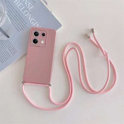 Funda con cordón cruzado para Xiaomi Redmi Note 13 Pro Plus 4G 5G, funda trasera de silicona con cordón para Poco X6 M6 Pro, Note 13 Pro y MX 6 X6 Pro