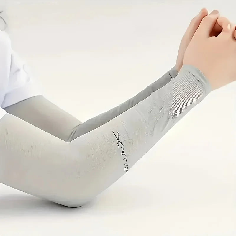 Unisex Cooling UV Protection Arm Sleeves Elastic Summer Ice Covers for Sports/Running/Cycling Reusable Breathable Sun Accessorie