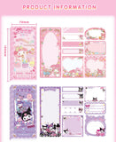 Cute Cartoon Sticky Notes Set 9 Designs 180 Sheets Foldable Memo Pads for Office School Journaling and Desk Organization