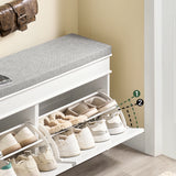 SoBuy FSR64 Shoe dump truck seat chest of drawers bench with seat cushion shoe bench with 2 flaps BHT approx.: 104x52x24cm