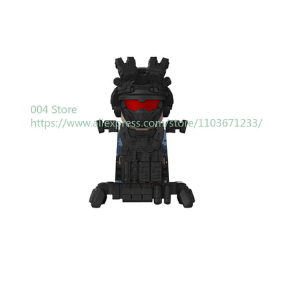 Military Special Forces Action Figure Building Blocks Ghillie Suit Weapons Sniper SWAT Ghost KSK Police Bandit Boy Toy Gift F029