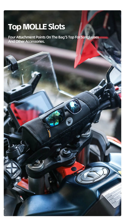 Rhinowalk Motorcycle Handlebar Bag Waterproof Universal Storage Bag Travel Motor Accessory For BMW1250ADV KTM890 CF450 Kawasaki