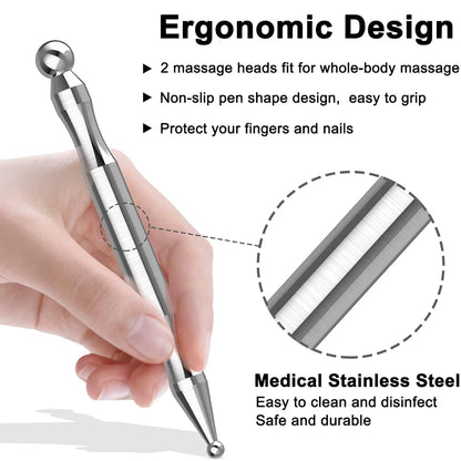 Ears Acupuncture Point Probe Massage Tool Painless Stainless Steel Portable Acupoint Detecting Pen Facial Reflexology Tool