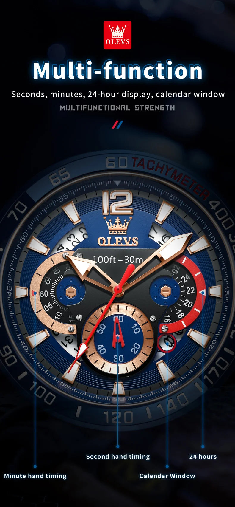 OLEVS 9936 Men's Watch Original Brand Quartz Wristwatch Waterproof Luminous Watches For Men Stylish Design with Silicone Strap