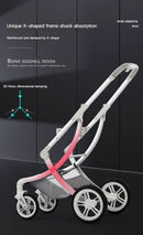 Baby Stroller 3in1,Luxury Baby Carriage with Car Seat,Eggshell Newborn Stroller Leather High Landscape PU leather