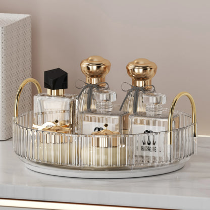 Rotating Makeup Organizer for Vanity 3 Tier Skincare Organizers Large Storage Bathroom Countertop Clear Cosmetic Holder Dresser