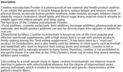 50-1000g 100% Creatine Monohydrate