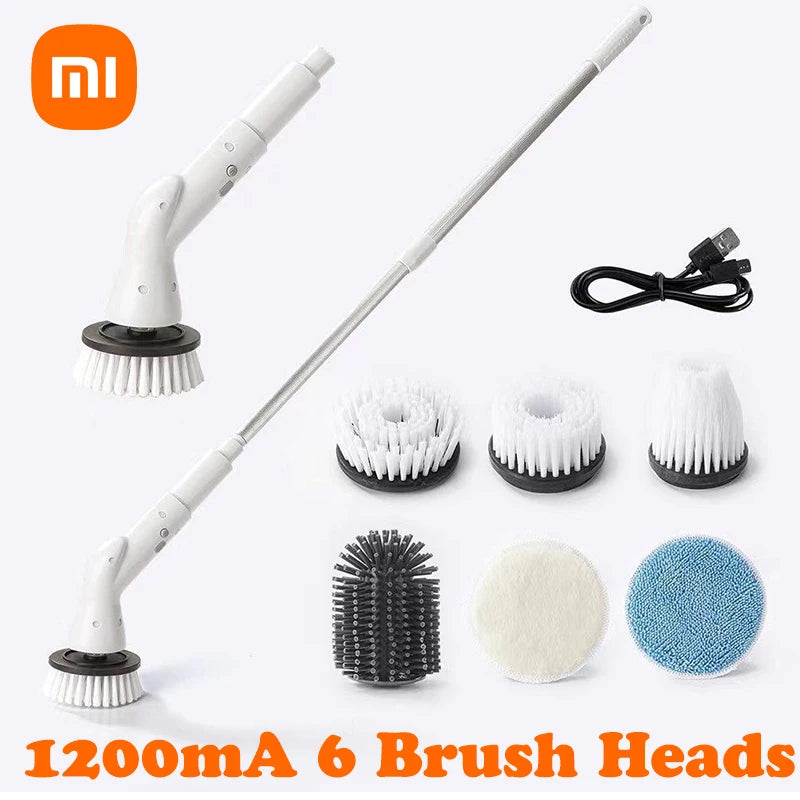 Xiaomi 6-in-1 Electric Cleaning Brush 2000mAh Cordless Electric Rotary Cleaning Brush Shower Cleaning Brush Kitchen Bathroom