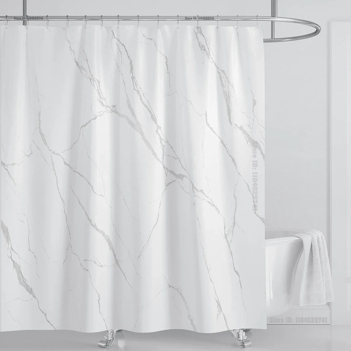Marble Waterproof Shower Curtain Waterproof Shower Curtain for Bathroom Decor Printed Washable Shower Curtain with Hooks