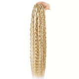 Extensões de rabo de cavalo cacheado longo 80cm aplique sintético com cordão e clip water wave