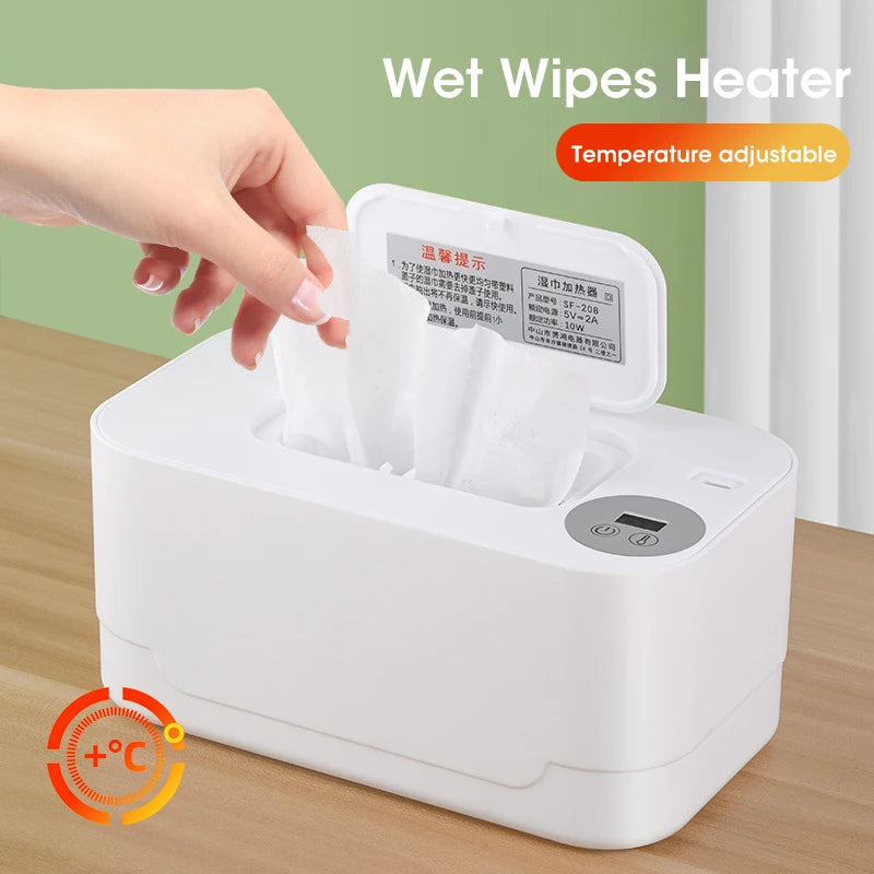 LED Display Baby Wipe Warmer Heater Wet Towel Dispenser Portable USB Charge Baby Wipe Warmer Napkin Heating Box Home/Car Use