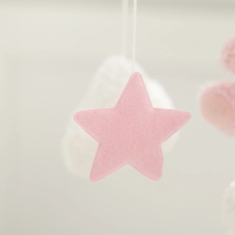 Baby Crib Mobile Rattle Toy Wooden Bed Bell Mobile Hanging Teddy Velvet Bear Doll Toy Newborn Music Box Crib Mobile Bracket Gift