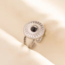 1pc Boho Turquoise Ring Stainless Steel Black Stone Silver Color Adjustable Ring Women Ethnic Ring Bohemian Jewelry Gift No Fade