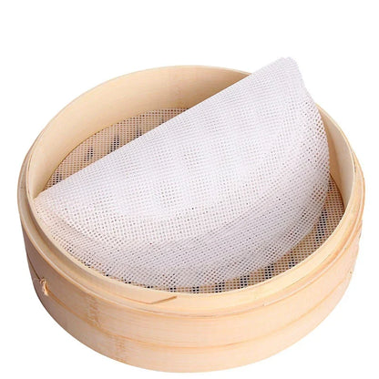 Esterilla de bambú antiadherente de silicona blanca para hornear, ideal para dim sum, restaurantes, cocinas, utensilios de cocina reutilizables.