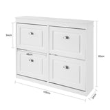 SoBuy FSR79 Shoe cabinet with 4 flap shoe rack shoe dump truck with 8 shelf surfaces Shoe chest of drawers Shoe shelf