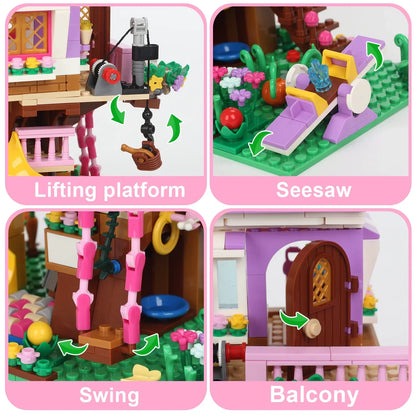 Friends City Tree House Summer Holiday Villa Castle Building Blocks Sets Garden Model DIY Toys Kids Girl Boy Child Birthday Gift