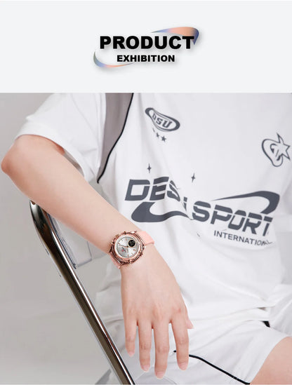 Relojes NAVIFORCE para mujer, nuevo diseño, esfera pequeña, deportivos, para mujer, resistente al agua hasta 5 ATM, reloj de pulsera de cuarzo con pantalla LCD digital, reloj para mujer