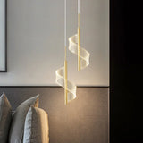 Lámpara colgante nórdica de espiral LED para mesita de noche, iluminación interior, dormitorio, sala de estar, decoración del hogar, luz acrílica moderna