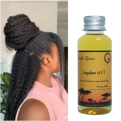 Óleo nutritivo Layden africano feito por métodos antigos Óleo de cabelo quente para fortalecimento do couro cabeludo e das raízes do cabelo