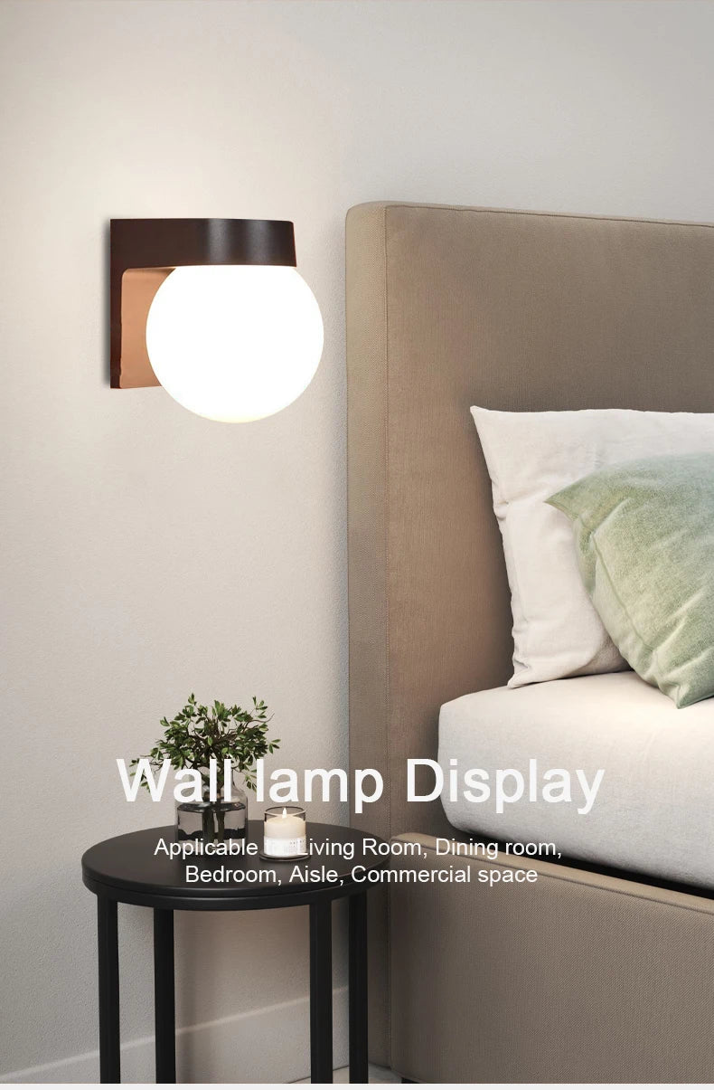 Outdoor Wall Lamp Balcony Bedroom Corridor Courtyard Lamp Acrylic Lamp Shade E27 Spherical Wall Lamp Upper and Lower Wall Lamp