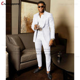Blue Shawl Lapel Suit Male 2 Pieces Tailored Groom Wedding Suits Tuxedo Best Man Blazer Pants Trendy Fashion Marriage Costume