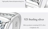 PERFANY 1/2CT Moissanite Ring for Men S925 Pure Silver Sparkling Diamond Domineering Wedding Ring Luxury Wedding Jewelry Gift