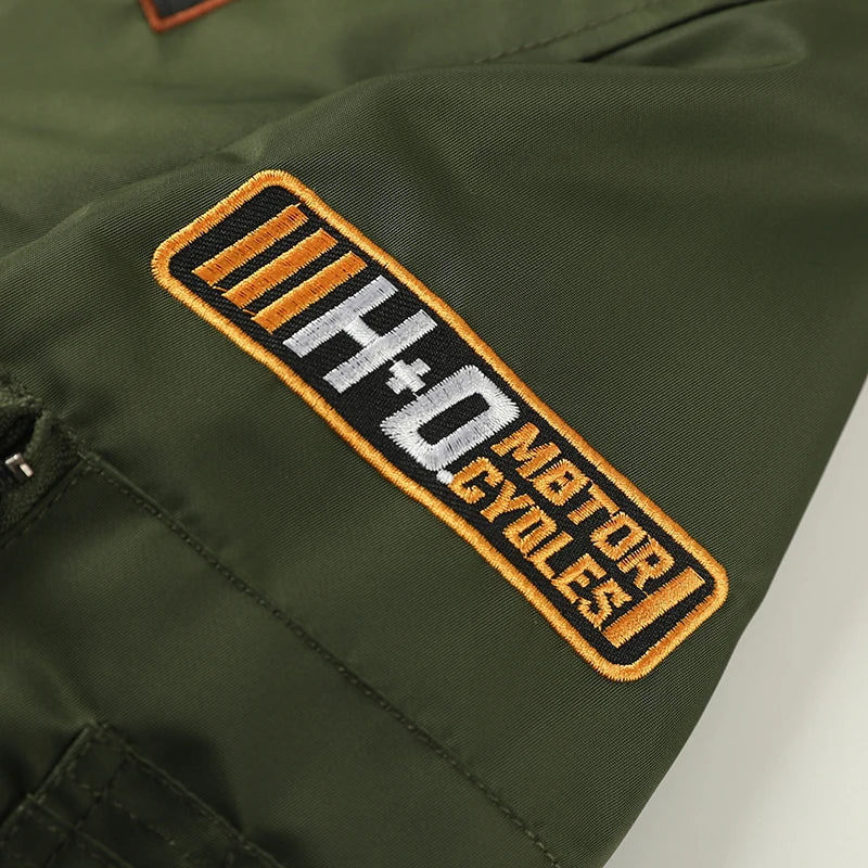 Chaqueta de vuelo de águila, ropa de trabajo para hombre, primavera y otoño, uniforme de béisbol de piloto, traje de vuelo táctico bordado, industria pesada, negro