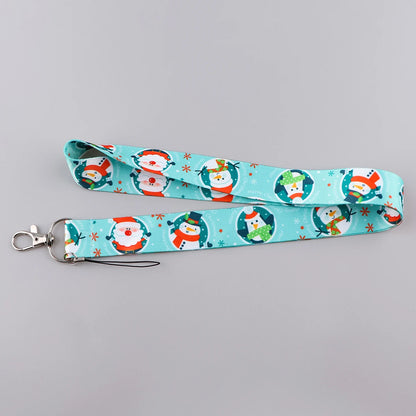 Christmas Lanyard Santa Claus Neck Strap for Key ID Card Cellphone Straps Badge Holder DIY Hanging Rope Neckband Accessories