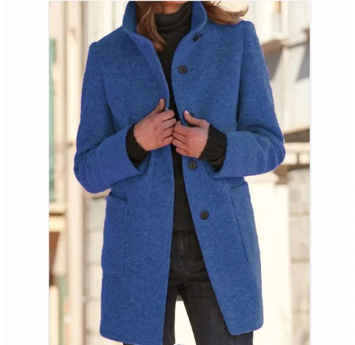 Cardigan Coat Women Clothes Warm Autumn 2023 Fashion Versatile Loose Fitting Retro Button Stand Collar Long Sleeve Y2k Overcoat