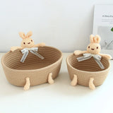 cartoon style weave sundries Storage Baskets household cosmetic hairpin Organize deposit container child toy classification case