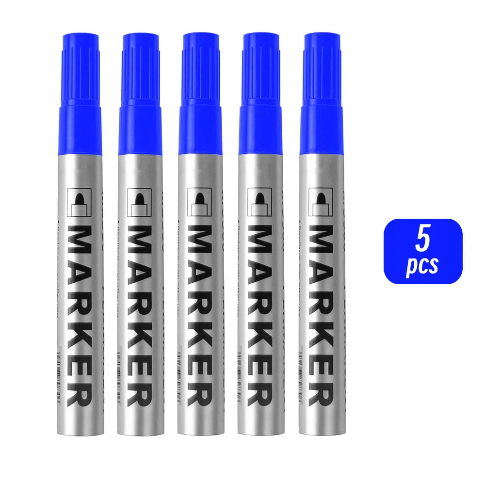Permanent Paint Marker Pen Waterproof Black Pen for Tire Oily Markers Quick Drying Signature Pen Stationery Supplies