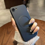 For Magsafe Silicone Matte Bumper Case For iPhone 16E 16 15 14 13 12 11 Pro X XS XR Max 8 7 Plus SE Magnetic Lens Protect Cover