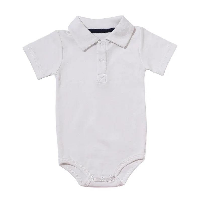 Peleles de verano para bebé niño y niña, con cuello vuelto, ropa de algodón para recién nacidos de 0 a 2 años, conjuntos para bebés