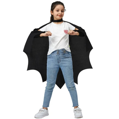Deluxe Halloween Bat Cape Black Hairpin Mask Cape Costumes Carnival Party Children Unisex Cosplay Decorative Props
