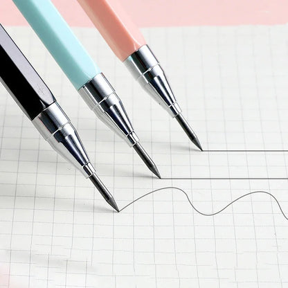 3 Colors 2.0mm Mechanical Pencil Comes with A Pencil Sharpener 2B Lead Core Sketching Painting Writing Stationery Supplies