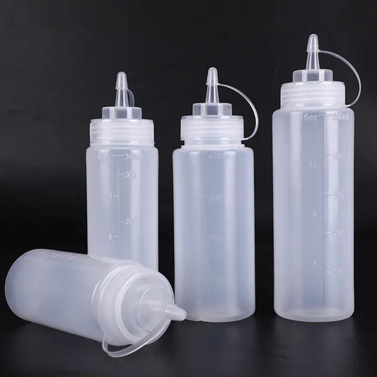 Garrafa Squeeze plástico branco com tampa, Bread Dispenser, Sobremesa Baking Acessório, Decoração do Bolo, Ferramenta Gadget Cozinha, 1Pc