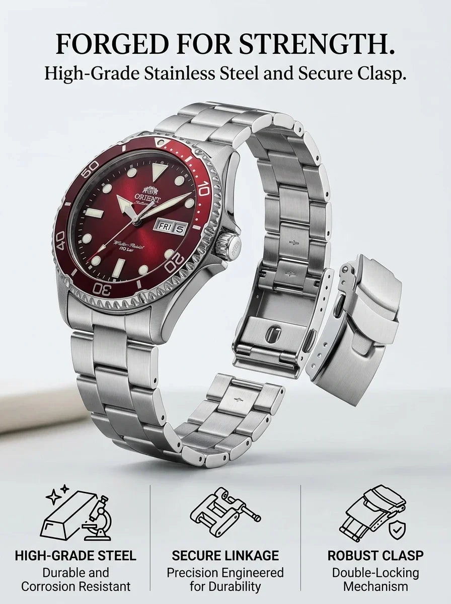 Relogio masculino automatico diver de mergulho em alo inox a prova de agua 200 M