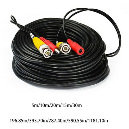 Cable coaxial BNC+CC 2 en 1 para exteriores, conector BNC de 5-50 m, alimentación de vídeo para cámaras AHD, sistema DVR, cámara de vigilancia de seguridad.