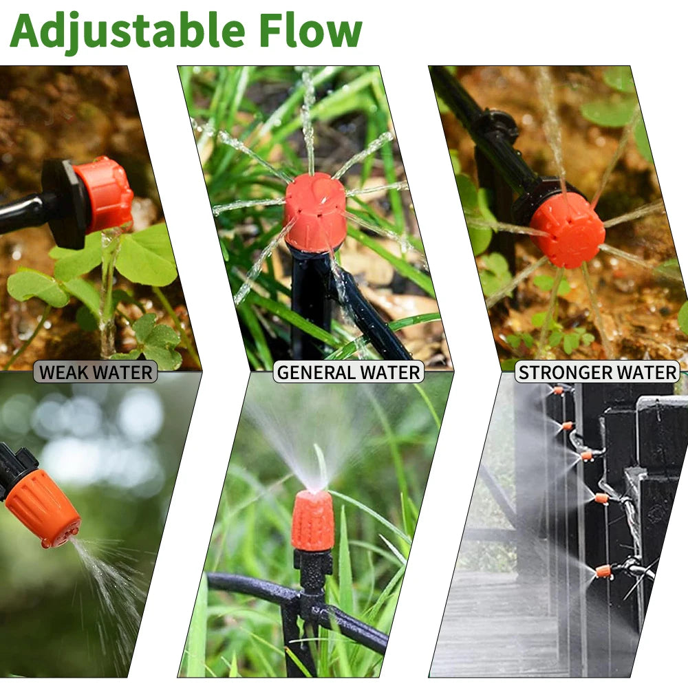 Sistema de riego Herramientas de jardinería Kits de riego por goteo Manguera de riego automática con instalación conveniente ajustable Ahorro de agua
