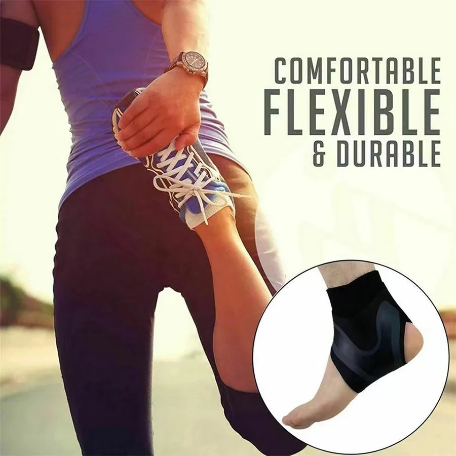 WRELS Sports Ankle Brace Support Adjustable Compression Sleeve Elastic Foot Breathable Anti-Sprain Support Heel Protective Strap