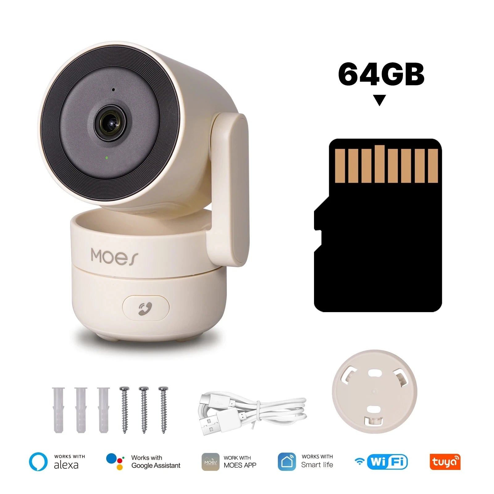 MOESTuya WiFi Indoor Pan/Tilt Smart Security Camera 4MP HD Infrared Night Vision Motion Sound Detection Panoramic Patrol Monitor