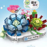 DIY Flower Vase Succulent Cactus Snow Lotus Potting Plants Gardens Building Blocks Model MINI Bricks Kids Sets Kits Toys
