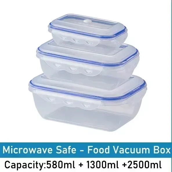 Vacuum Food Storage Box Transparent Storage Container Fridge Organizer Microwave Safe Fresh-Keeping Sealing Box Food Dispenser